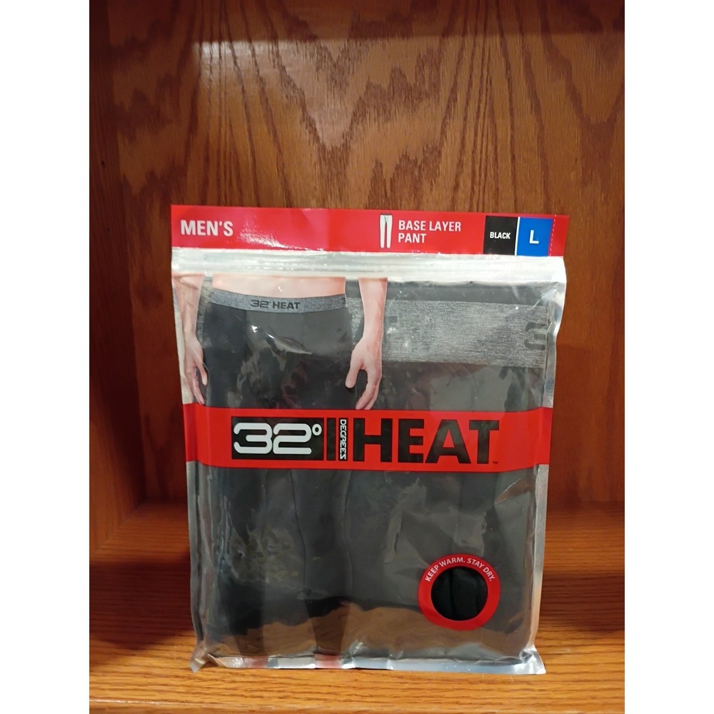 32° Degrees Heat Men's Black Pull On Activewear Base Layer Pant Size Large